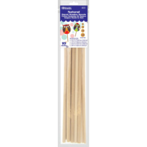 Assorted Round Natural Wooden Dowel, Pack of 10