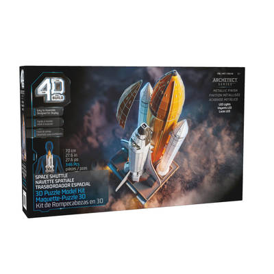 4D Build, Architect Series Space Shuttle 3D Model Kit with LED Lights, Desk Décor, Adult Puzzles, Building Toys, 3D Puzzles for Adults & Teens, 346 Pieces, for Ages 12 & Up