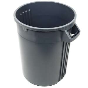 Impact, Gator Plus, 44 gal, Polyethylene, Gray, Round, Receptacle