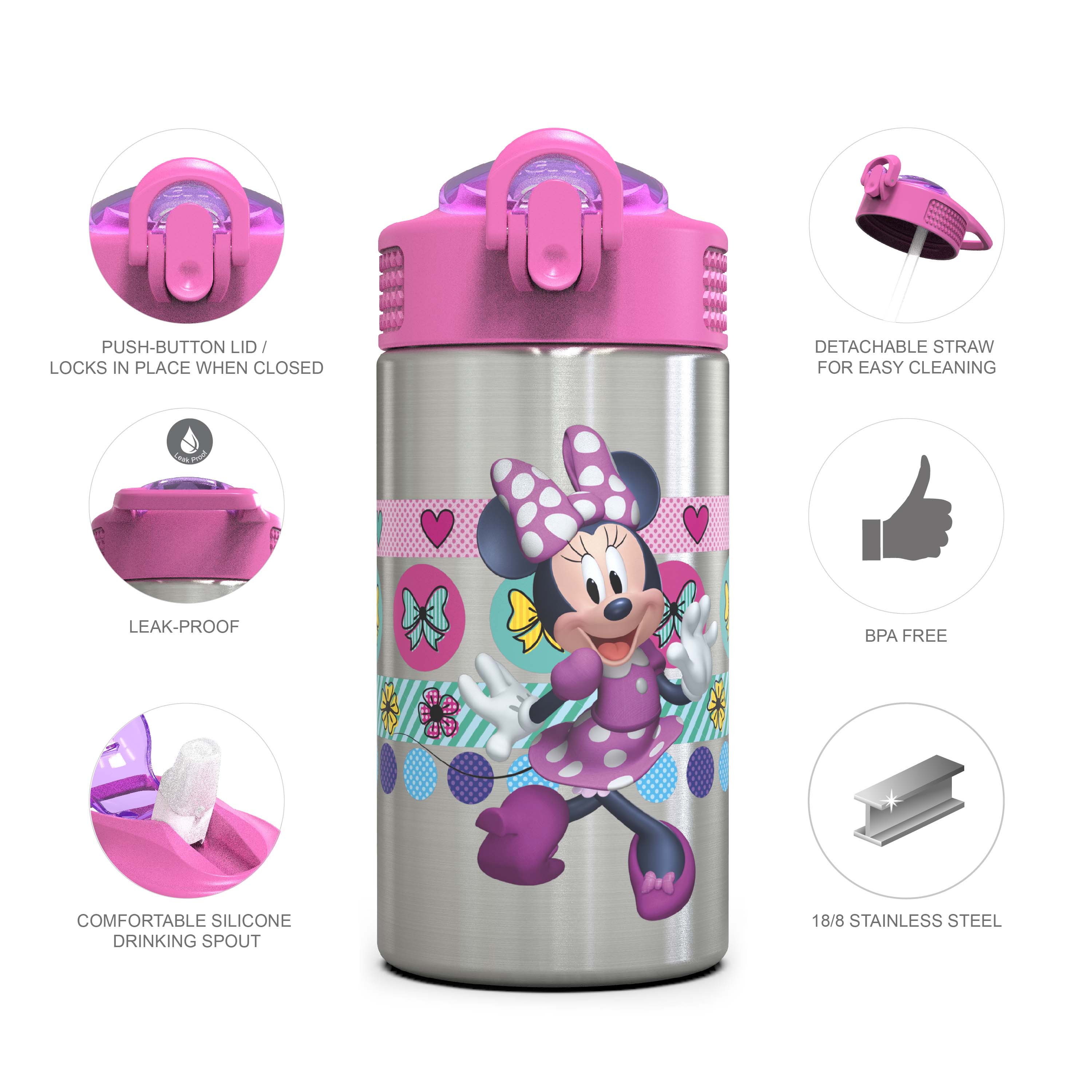 Disney 15.5 ounce Water Bottle, Minnie Mouse & Daisy Duck slideshow image 3