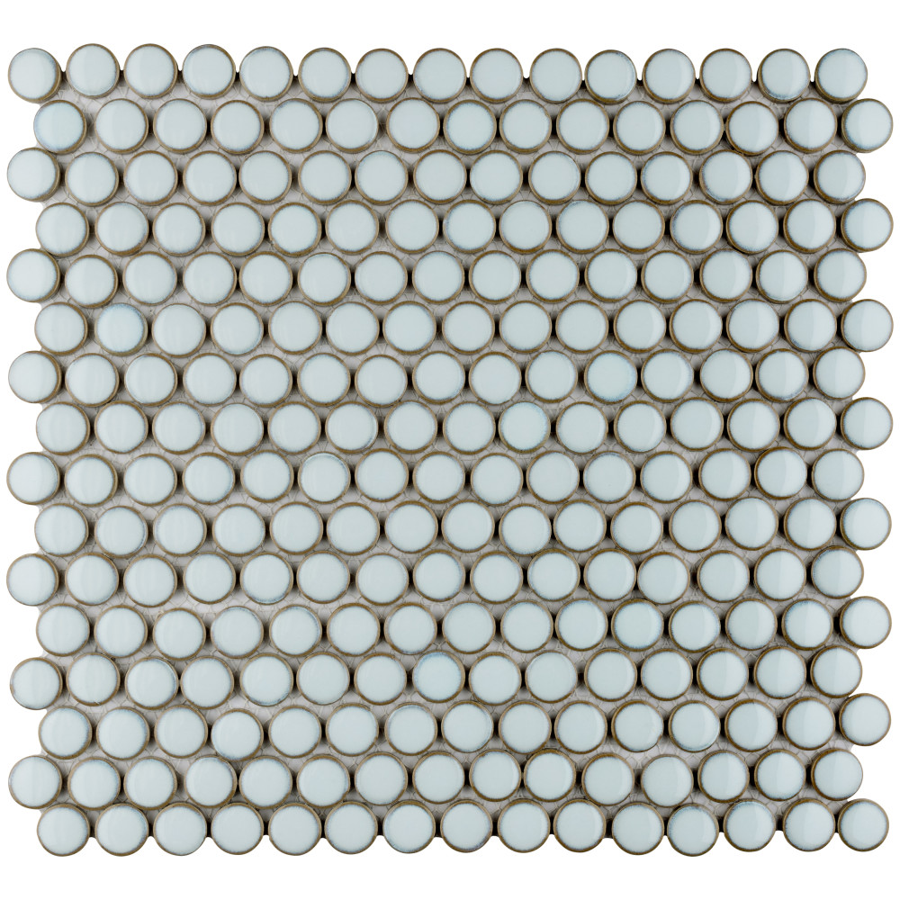 Hudson Penny Round Silk White 11.88x12.63 Round Porcelain Floor and Wall Face