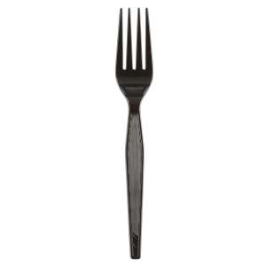 Dixie, Heavy-weight Polystyrene Disposable Plastic Forks,  Black
