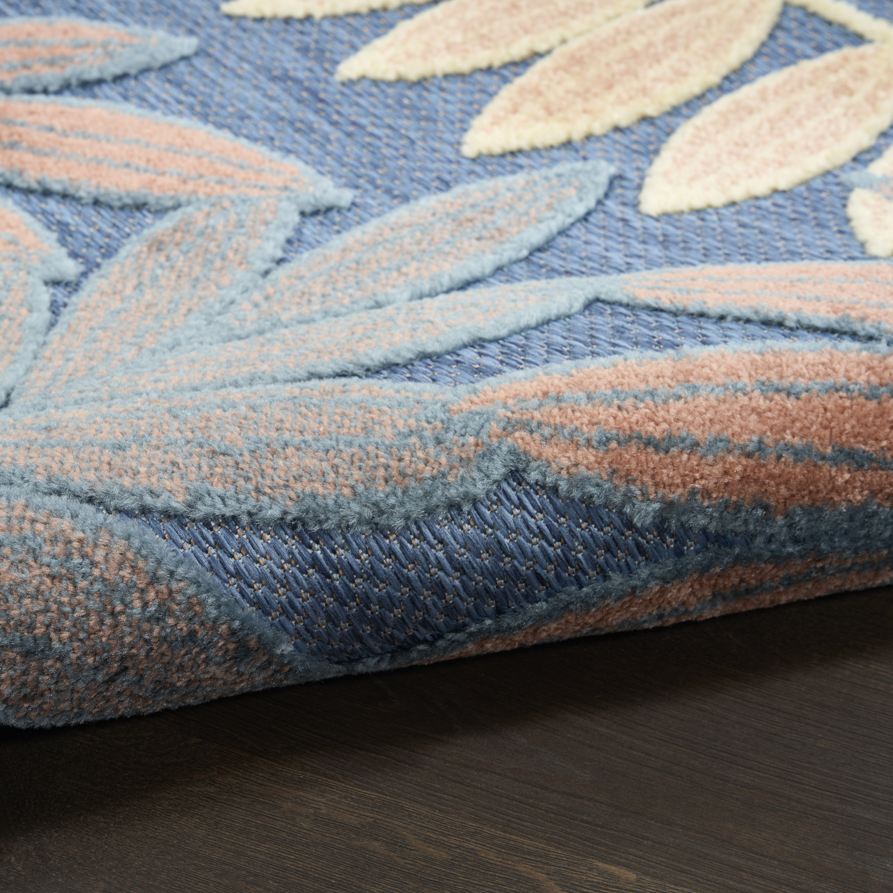Nourison Aloha 7'10" x 10'6" Blue Rose Modern Rug