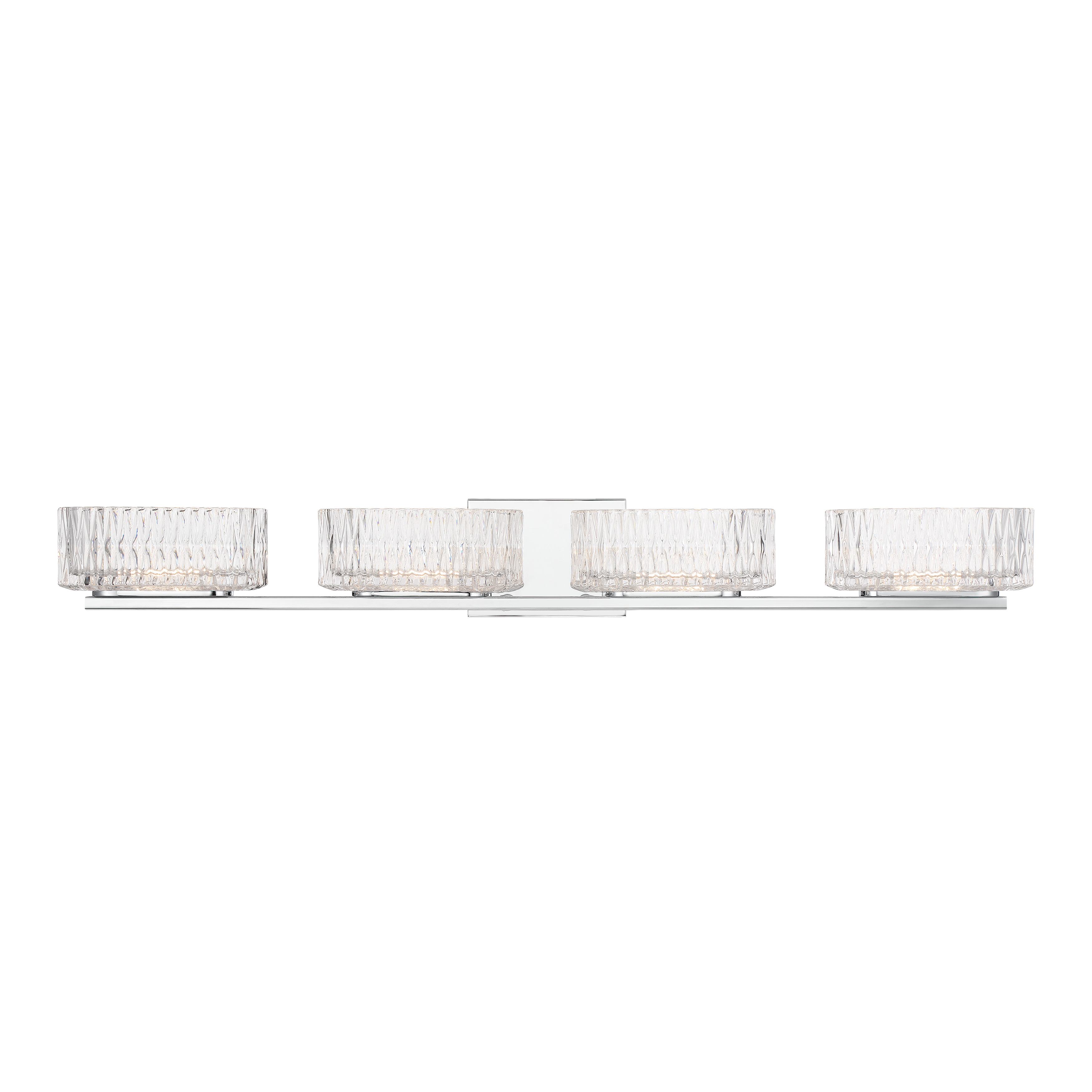 The Sparren LED bath light delivers professional-grade illumination with 3455 lumens and 94 CRI in a contemporary chrome finish. Its 35-inch width makes it ideal for double vanities and larger bathroom spaces. - alternate view