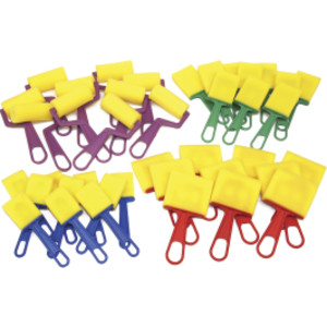 Foam Brush Classroom Pack, Assorted Colors & Sizes, 40 Pieces