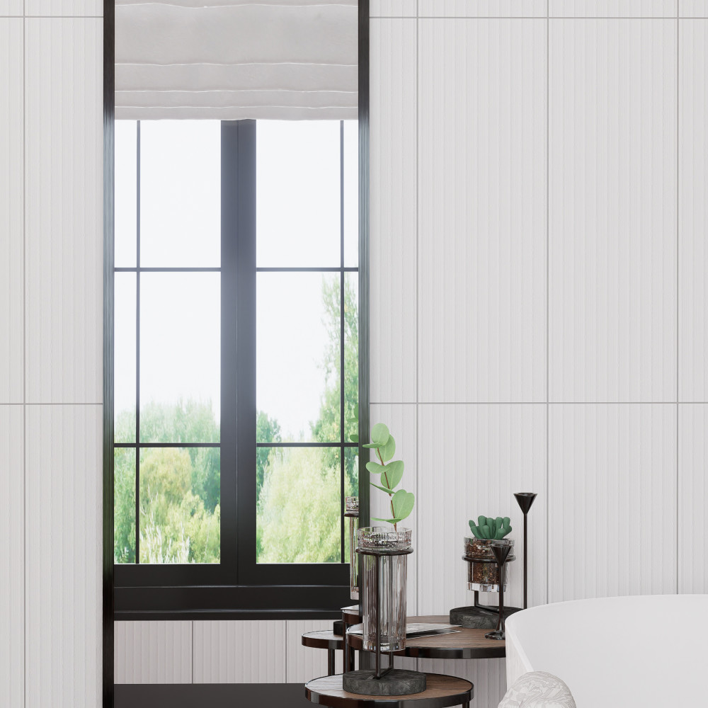 Sample – Lumiere Rythme Blanco Ceramic Wall Tile