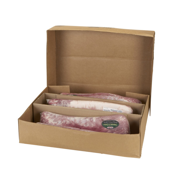 NATURAL CHOICE(r) Pork Loin, Center Cut, Log, Boneless, Strap Off, 5 pc . C1RM - Front Right Open Case (Hi Res)