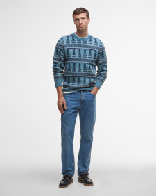 Grangetown Fair Isle Crew Neck Jumper Bluestone