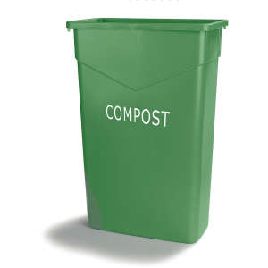 Carlisle, TrimLine™, Compost , 23gal, Polyethylene (LLDPE), Green, Rectangle, Receptacle