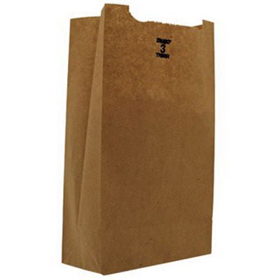 Grocery Bag Duro® Brown Kraft Recycled Paper #3