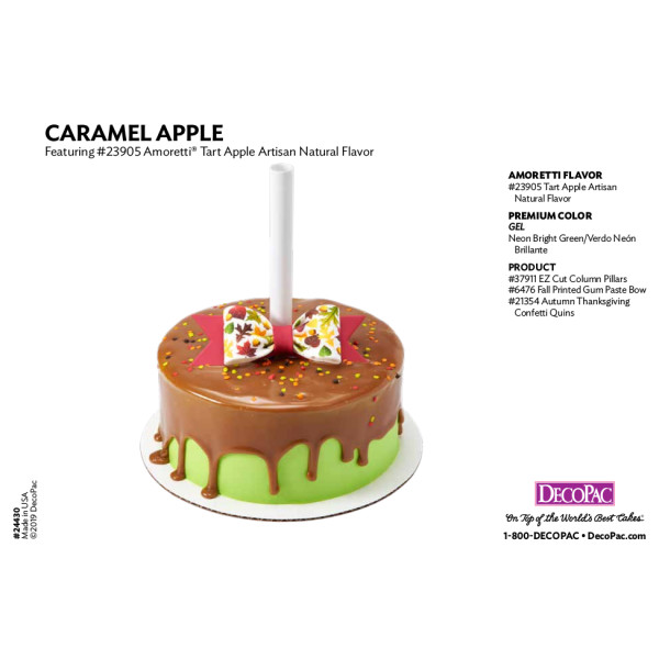 Amoretti Tart Apple Flavor Cake Decorating Instruction Card