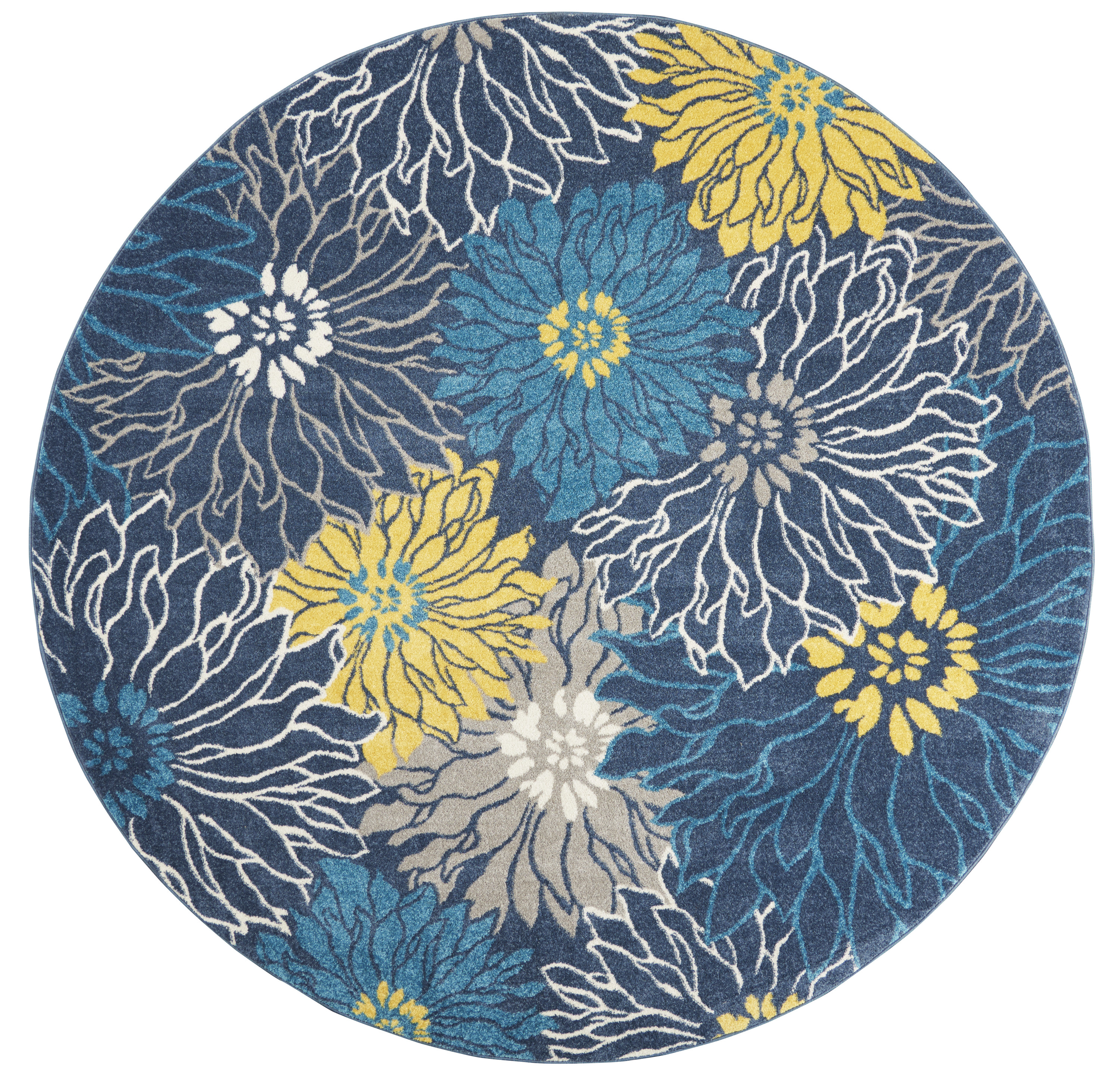 Nourison Passion 8' x Round Blue Contemporary Indoor Rug