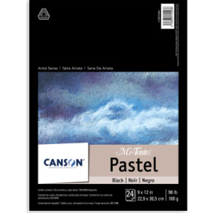 Artist Series Mi-Teintes Pastel Pad, Black, Foldover Binding, 24 Sheet, 9x12 inch, 1 Count