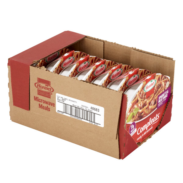 HORMEL(r) COMPLEATS(r) Spaghetti, 7/7.5oz. . C1RM - Front Right Open Case (Hi Res)