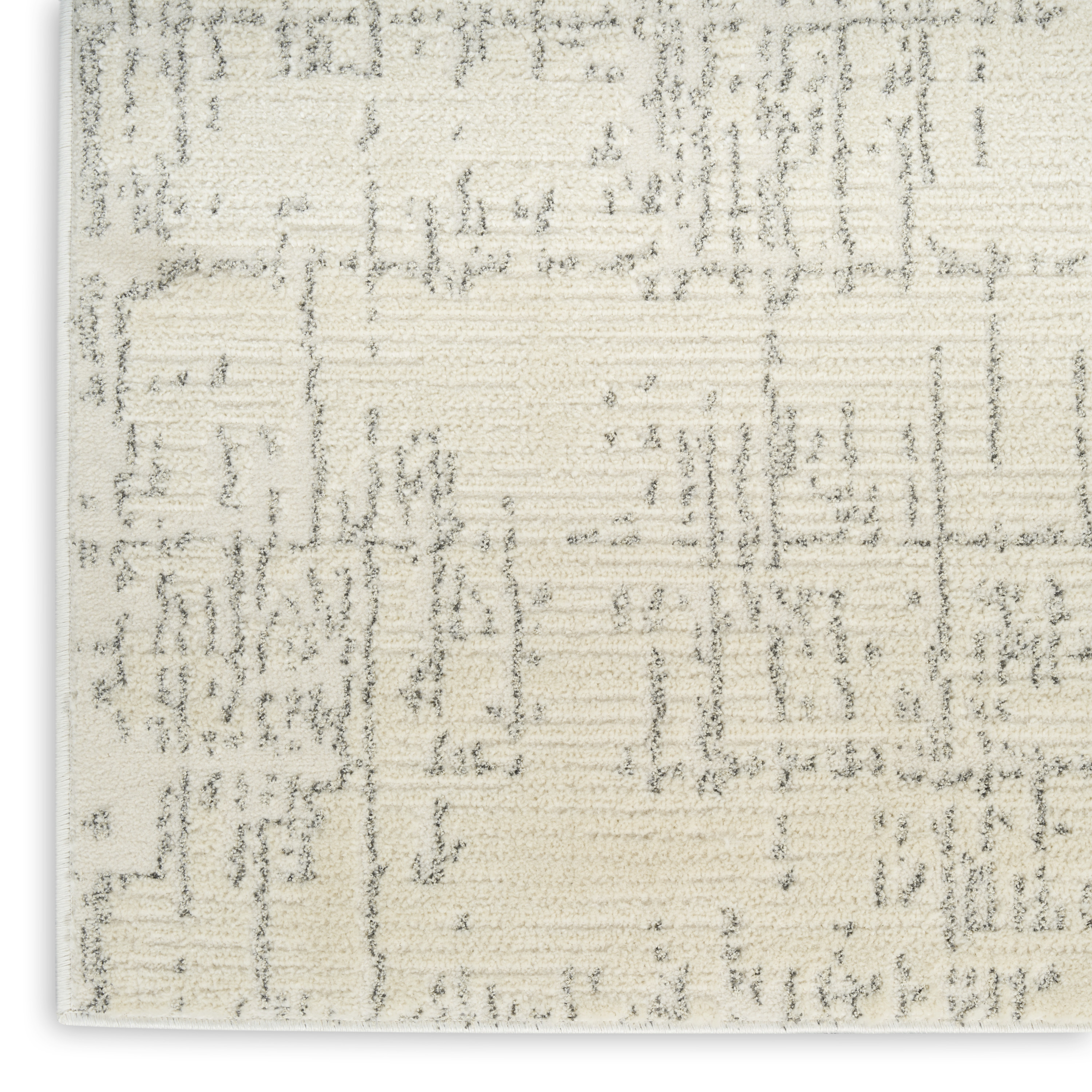 Nourison Ivory Hues 5'3" x 7'3" Ivory Grey Modern Indoor Rug