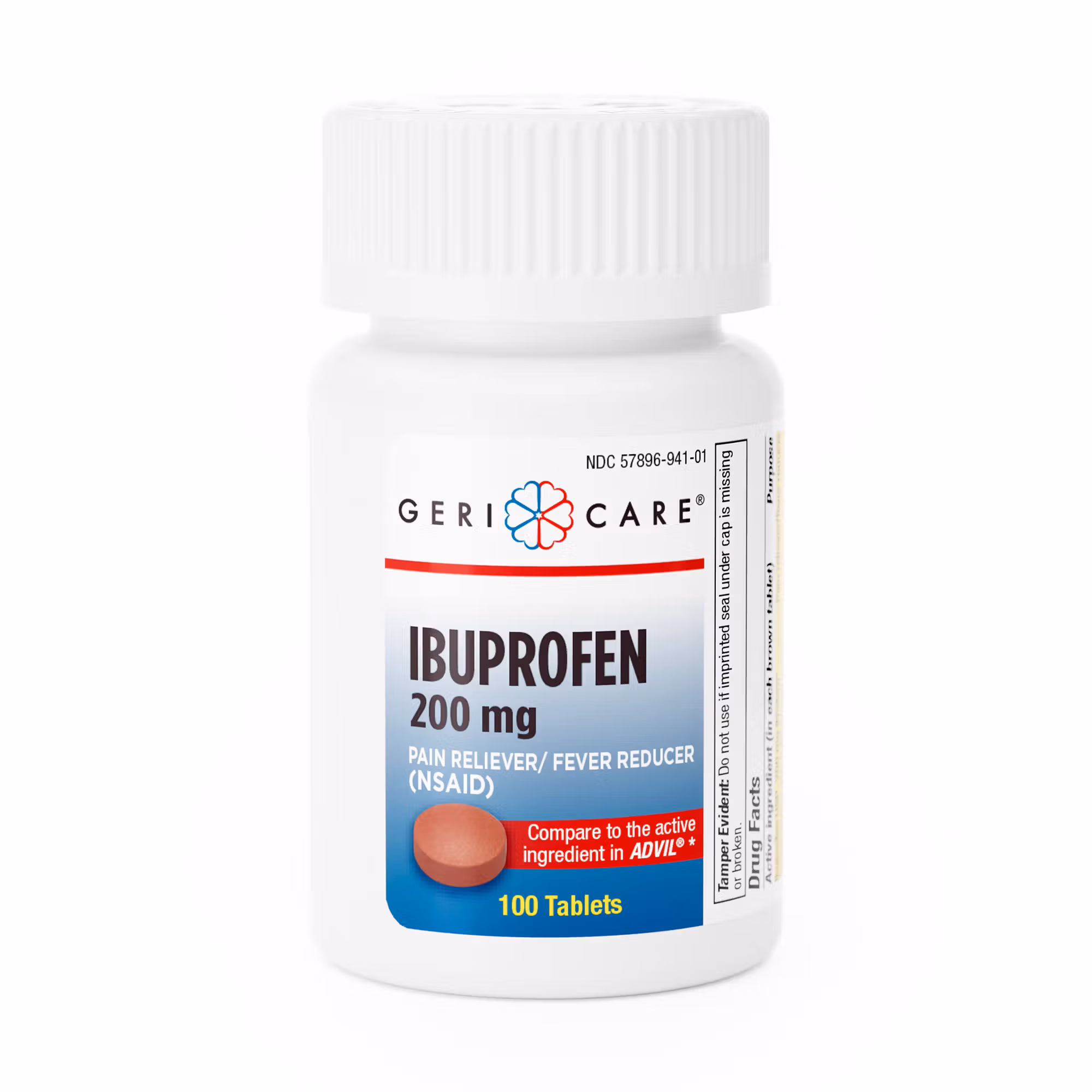 Geri-Care® 200mg Ibuprofen Tablets, Pain Reliever, Fever Reducer