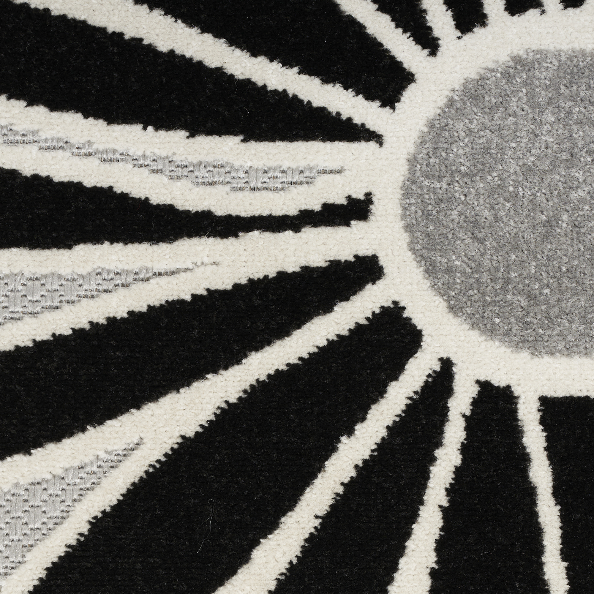 Nourison Aloha 2'3" x 12' Black White Contemporary Rug