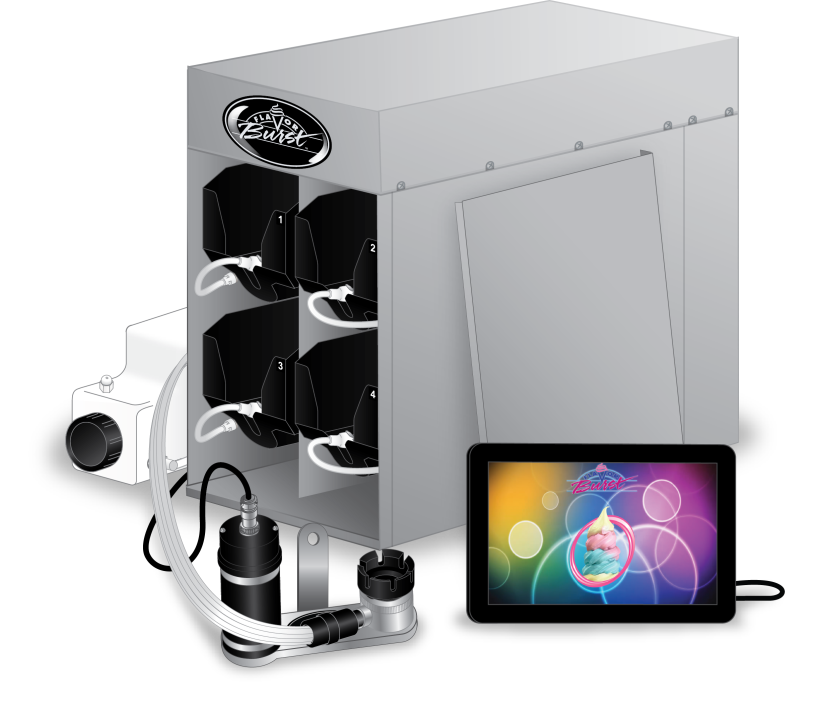 Four-flavor blended junior Flavor Burst® soft-serve system