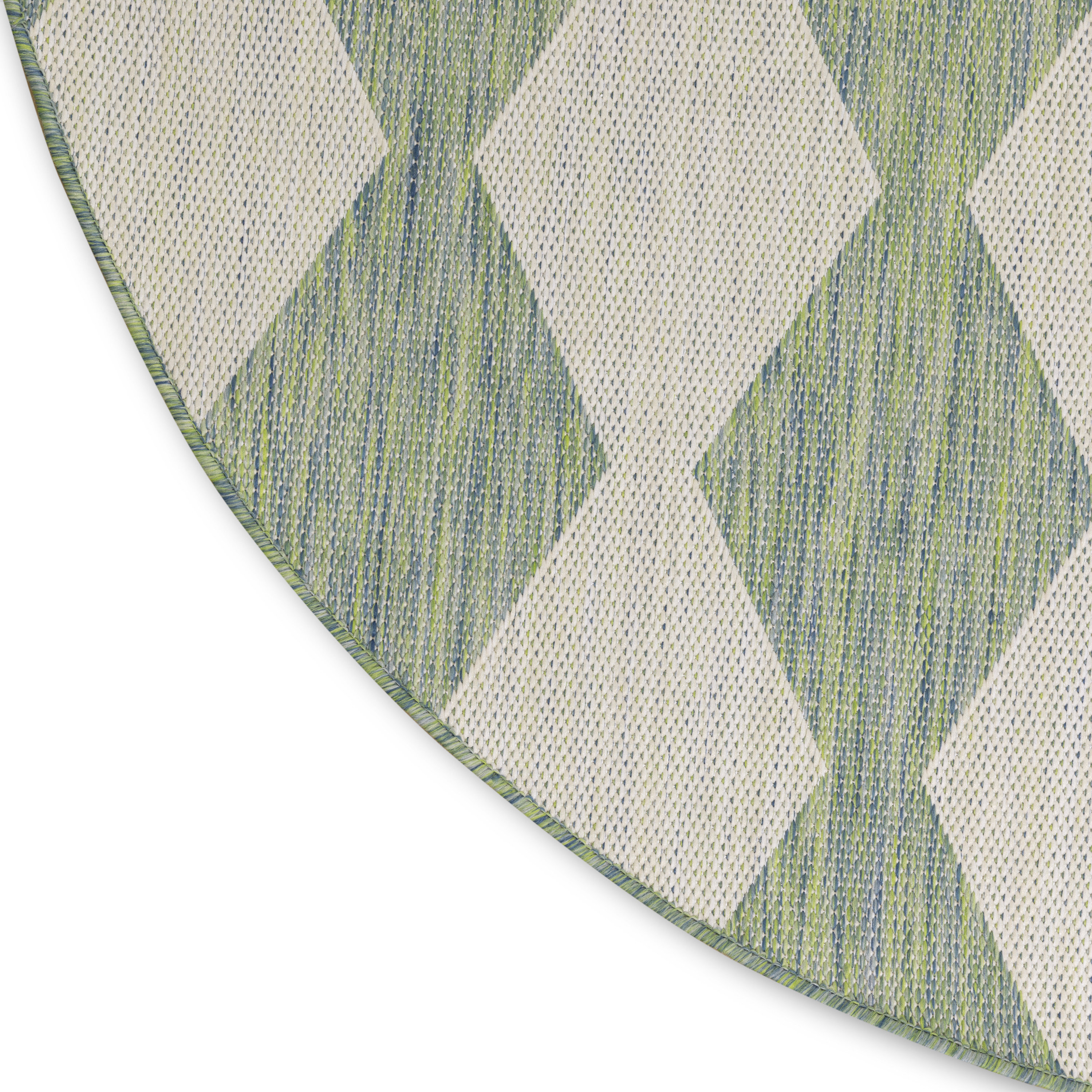 Nourison Positano 6' x Round Blue Green Modern Rug