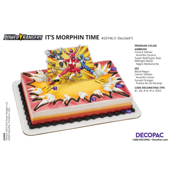Power Rangers™ It's Morphin Time Cake Decorating Instruction Card