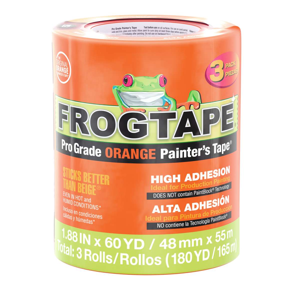 FrogTape® Pro Grade Orange Painter’s Tape® – Orange, 3 pk, 1.41 in. x 60 yd.