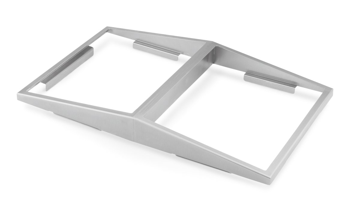 Double-angled stainless steel adaptor plate