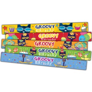 Pete the Cat&reg; Groovy Birthday Slap Bracelets, Pack of 10