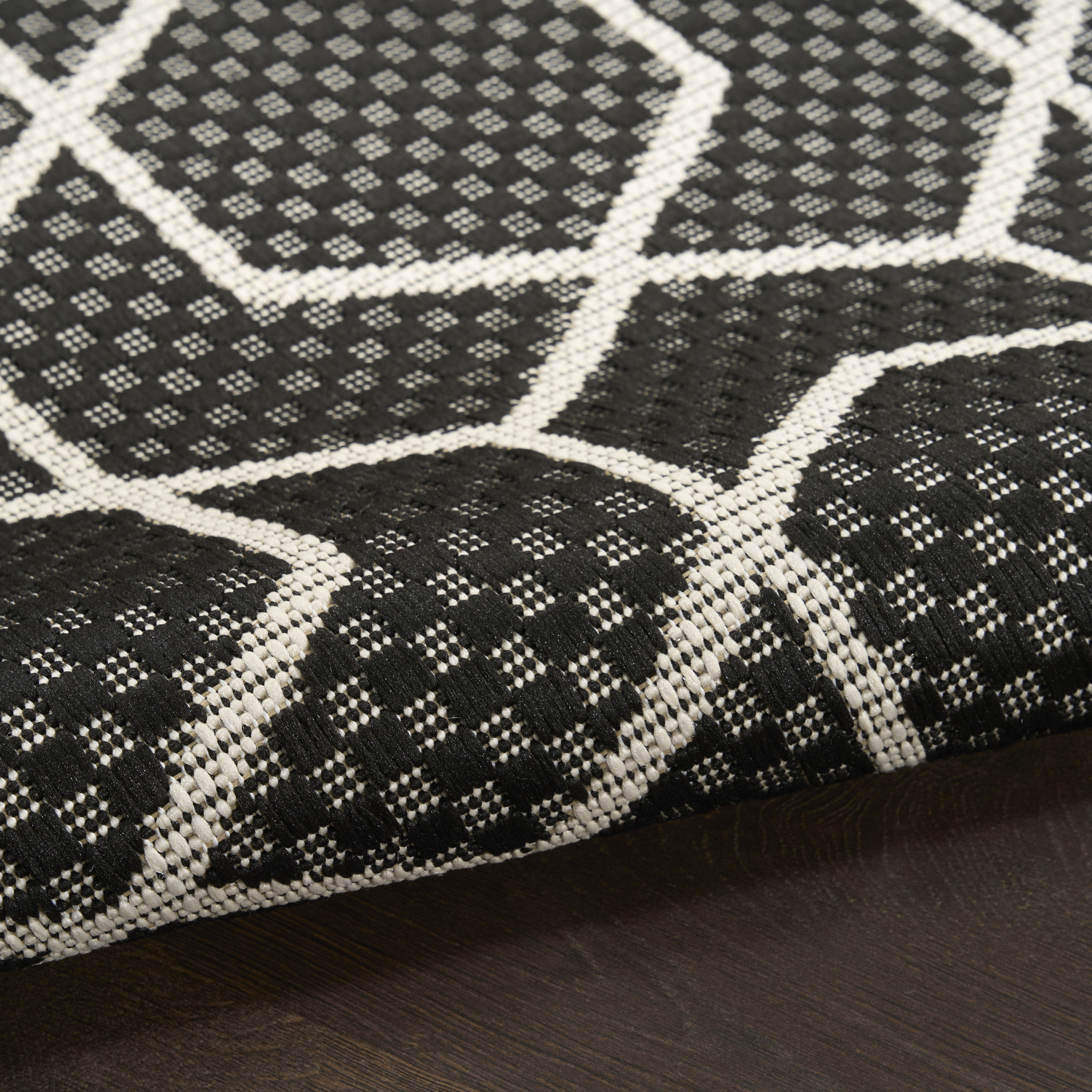 Nourison Horizon Indoor/Outdoor 9' x 12' Black Modern Rug