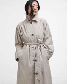 Garbo Showerproof Trench Coat Light Sand/Rosemary Tartan