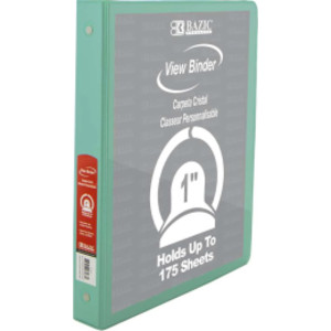 1" 3-Ring View Binder with 2-Pockets, Assorted Pastel Colors, 1 Count