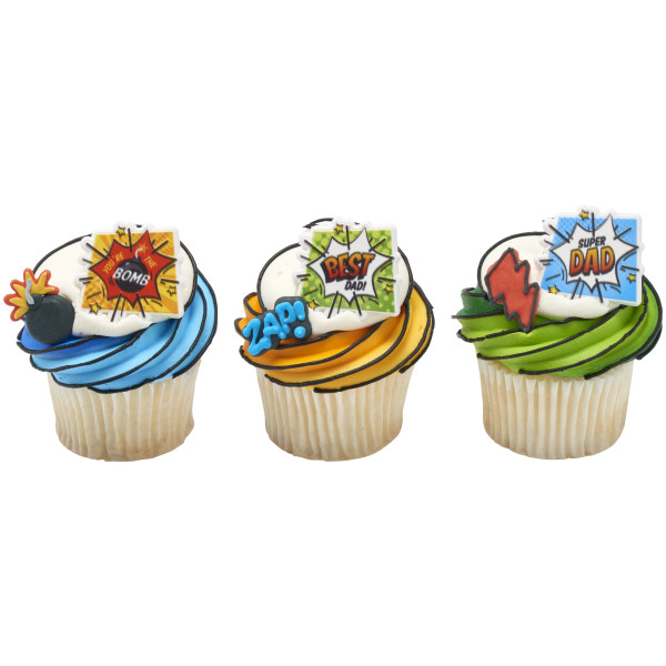 Super Dad Assortment Cupcake Rings
