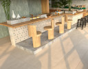 Galway Ecru 24x47 and Ecru Mix Hexagon Mosaic, and Midtown Sage 3x12