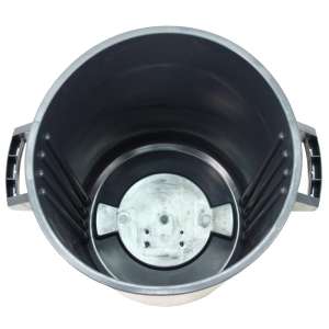 Impact, Gator Plus, 44 gal, Polyethylene, Gray, Round, Receptacle