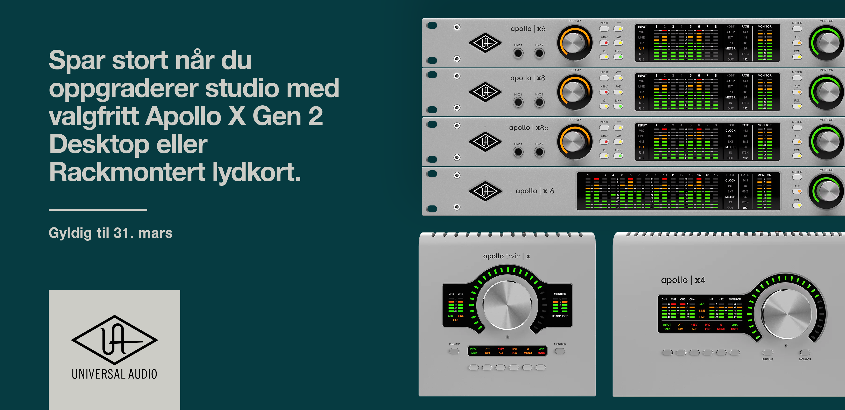 UAD Apollo X Gen 2 lydkort kampanjefoto