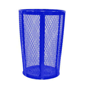 Witt Industries, Classic Collection, Expanded Basket, 48gal, Metal, Blue, Round, Receptacle