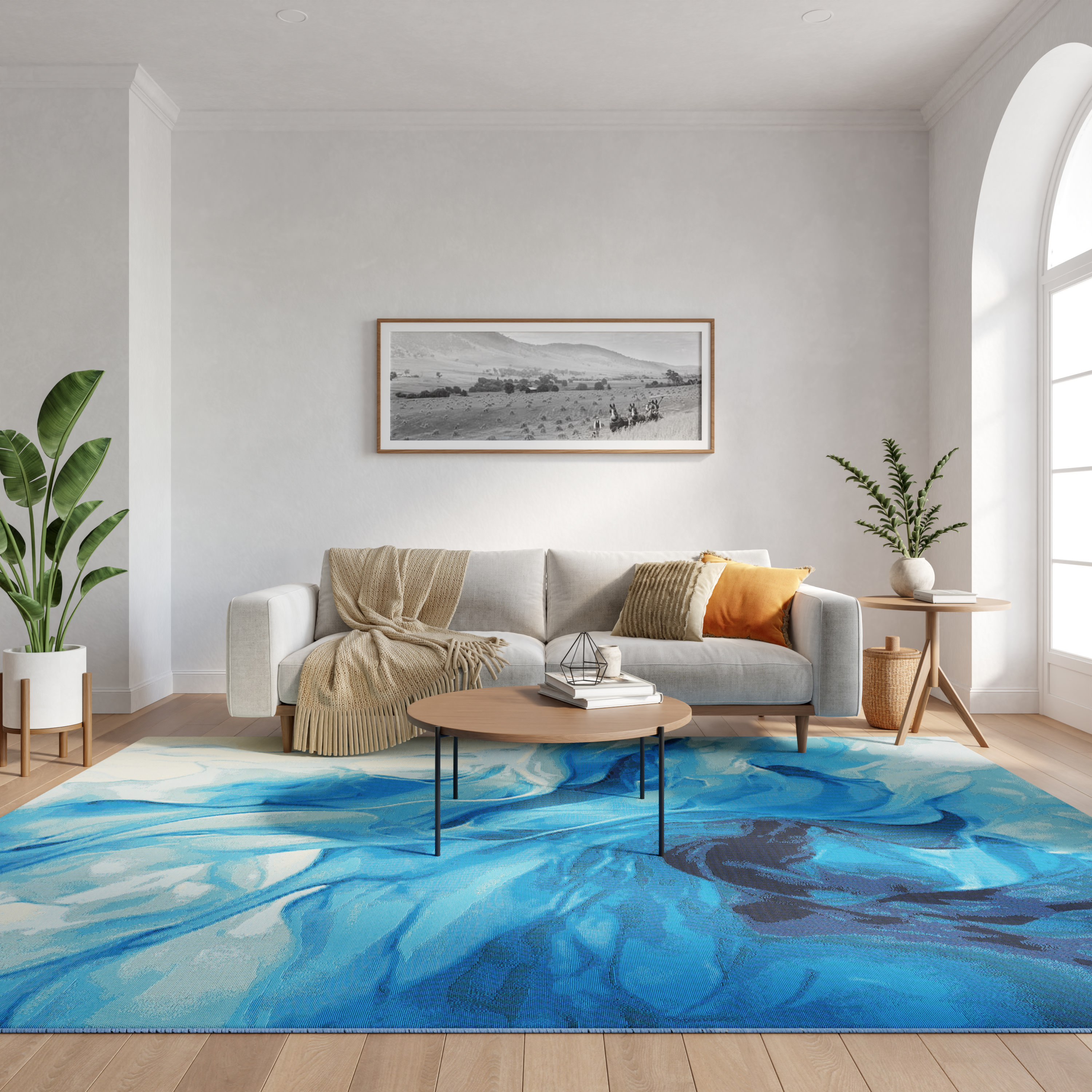 Nourison Color Splash 7'10" x 9'10" Blue Ivory Modern Rug