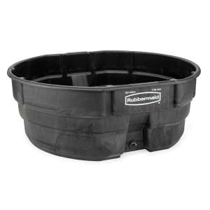 Rubbermaid Commercial, Structural Foam Stock Tank with Oversized Drain Plug, 50 gal, Black