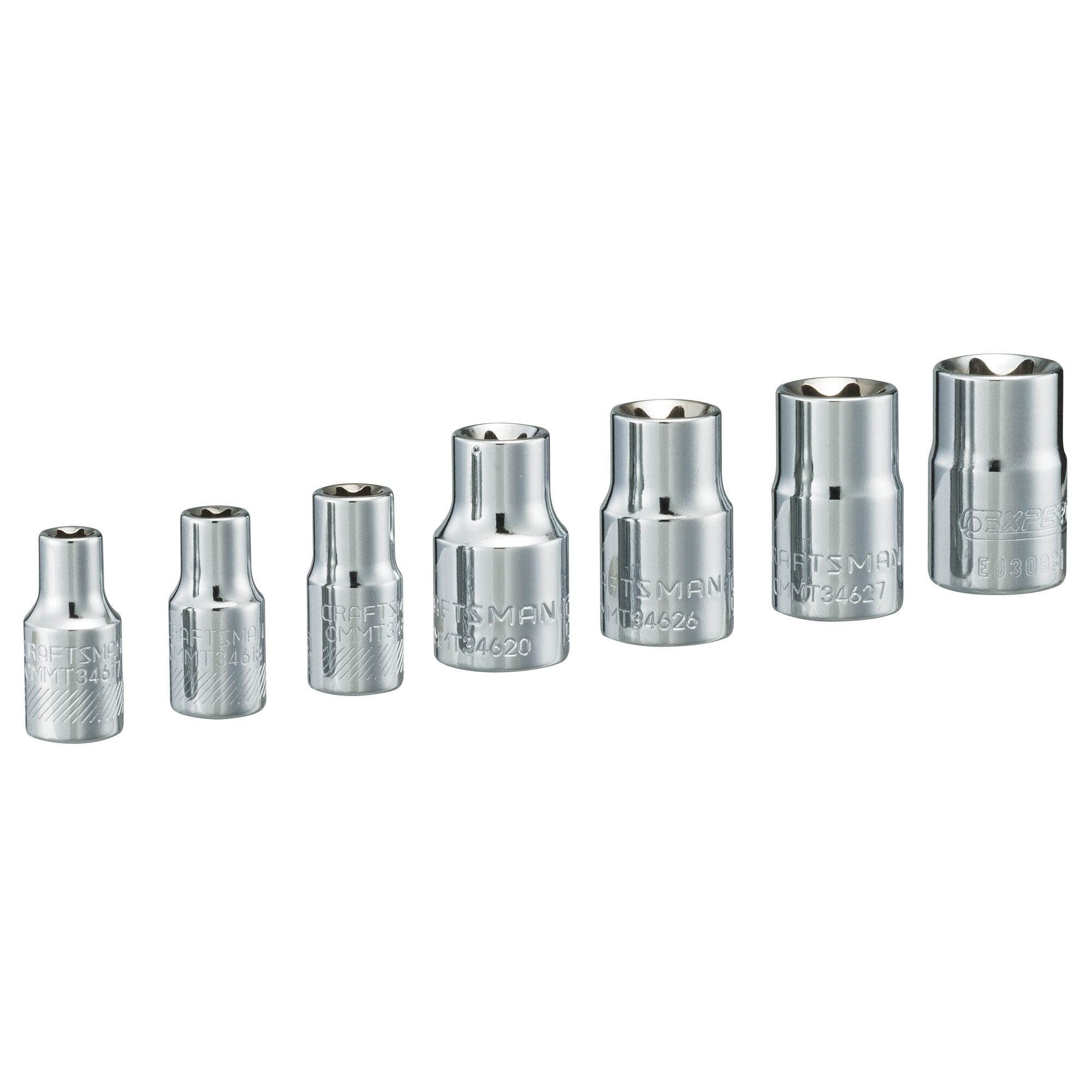 View of CRAFTSMAN Sockets on white background