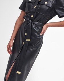 Aria Faux-Leather Midi Dress 
