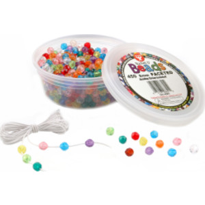 Bucket O' Beads, Faceted, Translucent Assorted, 8 mm, Pack of 450