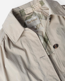 Garbo Showerproof Trench Coat Light Sand/Rosemary Tartan