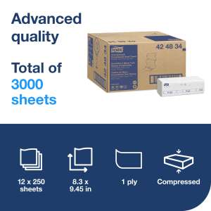 Tork, H2 Xpress Compressed Advanced, Folded Towel, Multifold, 1 ply, White