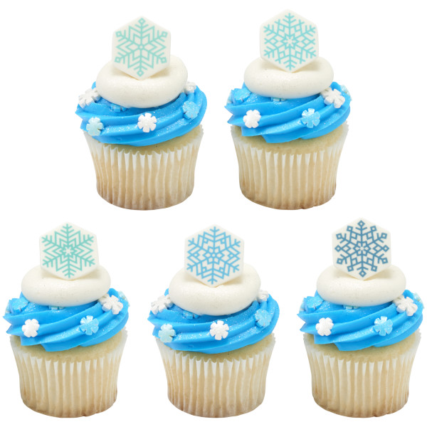 Snowflakes Shapes - Red 3 Free Sugar Candy Decorations