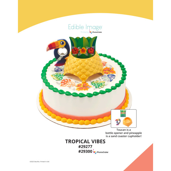 Tropical Vibes The Magic of Cakes® PhotoCake® Enhanced Round Background Page