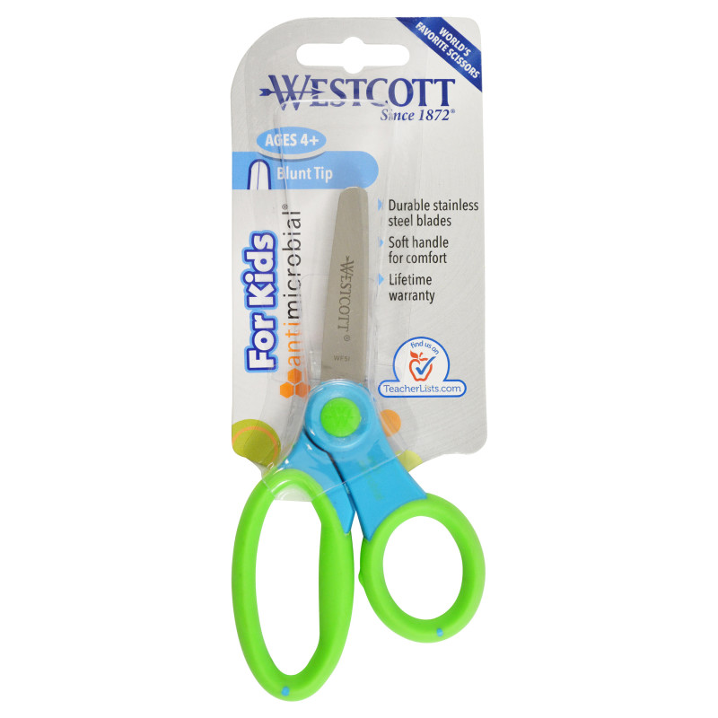 5" Anti-Microbial Kids Scissors, Blunt, Assorted Colors (No Color Choice)