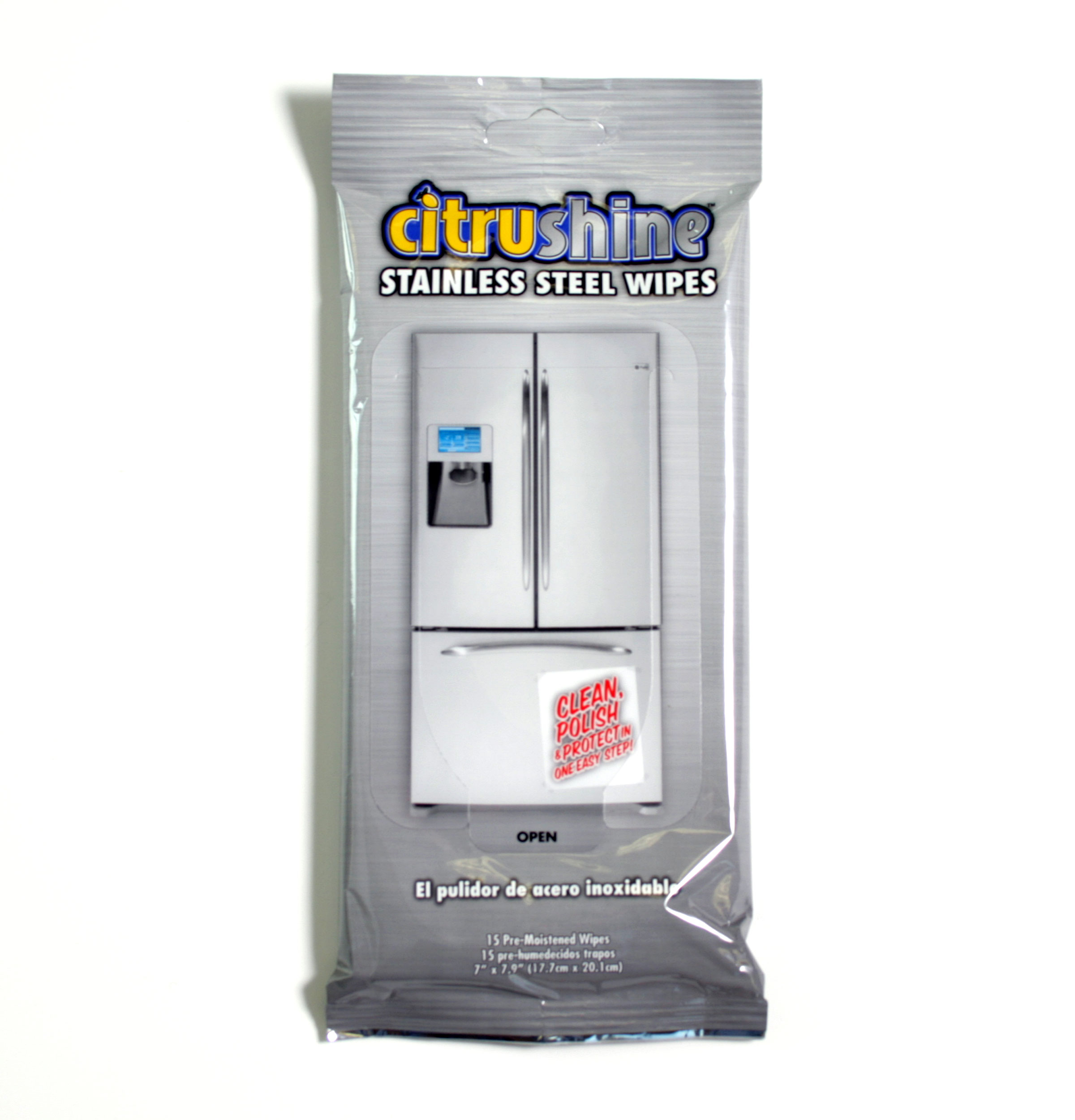 Citrushine Stainless Steel Wipes - 15 count &mdash; Model #: WX10X10007