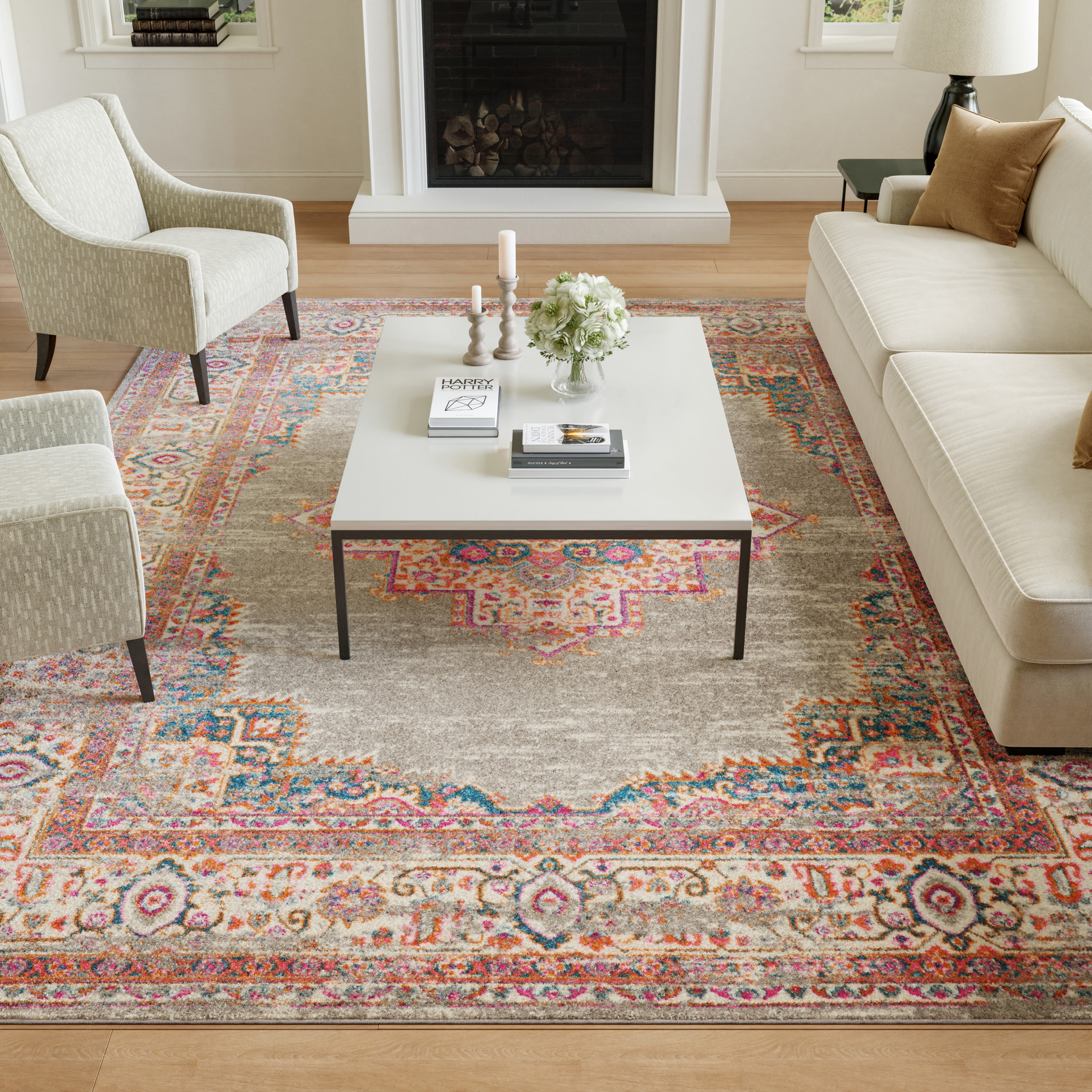 Nourison Passion 6'7" x 9'6" Grey Bohemian Indoor Rug