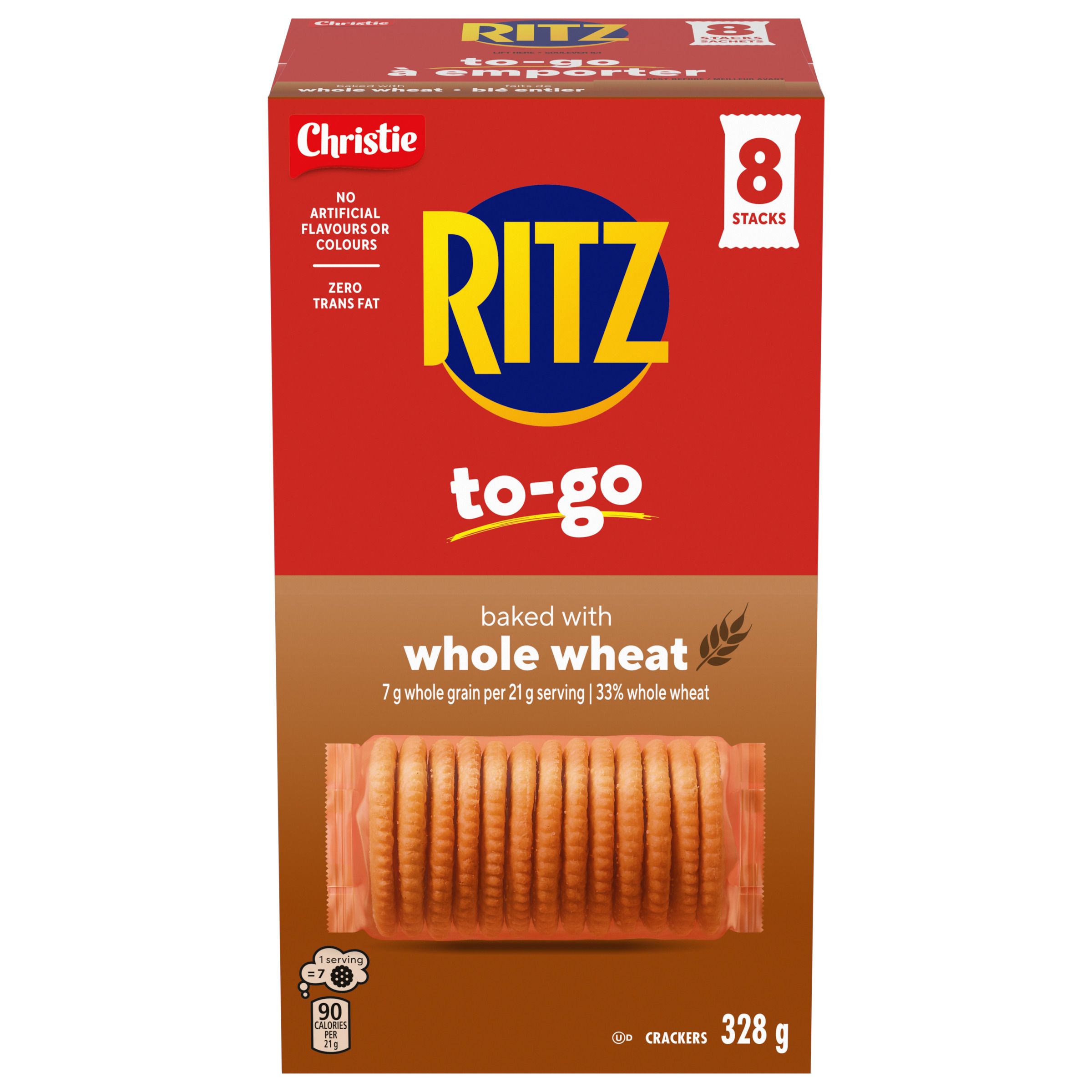 RITZ To-Go Baked with Whole Wheat Crackers 328g, Portable Format, Convenient On-The-Go Snack, Lunchbox & Travel Snack-0