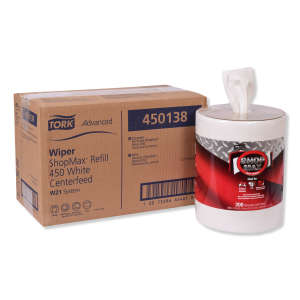 Tork, W22 Advanced ShopMax, Heavy Duty, 1 ply, 9.90"x13.10", Paper, Industrial Wipers, White