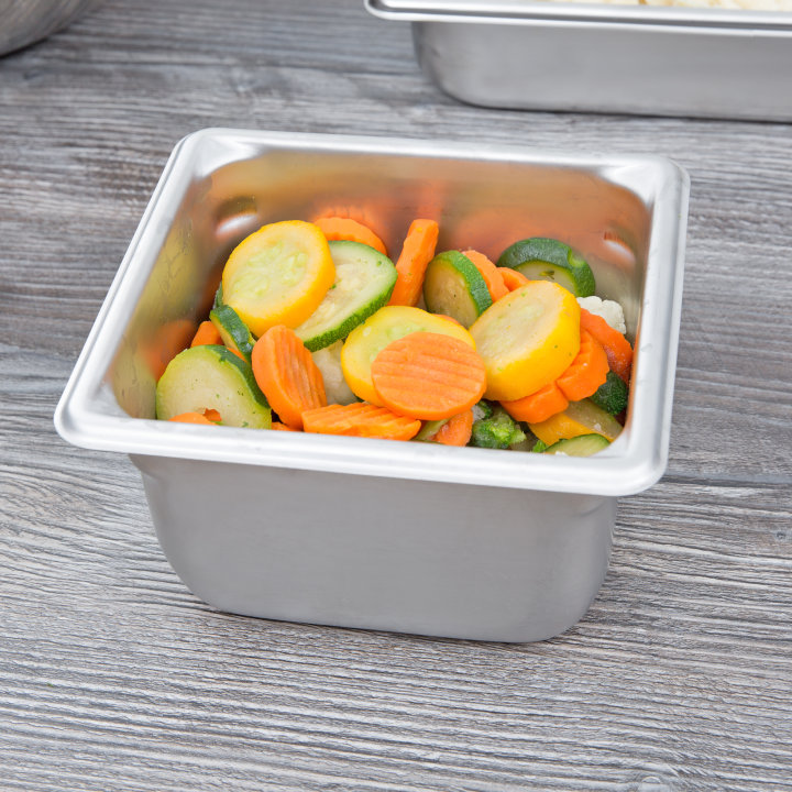 Sixth-size 4-inch-deep Super Pan V® stainless steel steam table pan